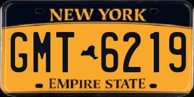 NY license plate GMT6219