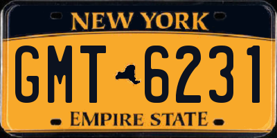 NY license plate GMT6231