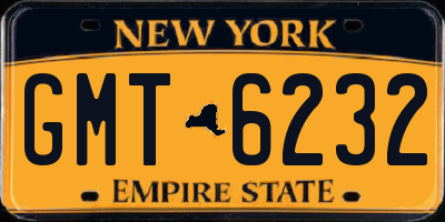 NY license plate GMT6232