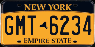 NY license plate GMT6234