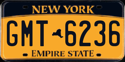NY license plate GMT6236