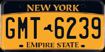 NY license plate GMT6239
