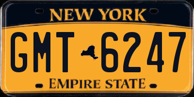 NY license plate GMT6247