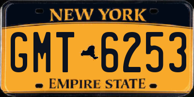 NY license plate GMT6253