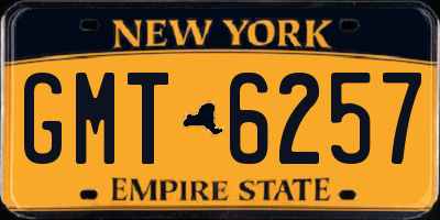 NY license plate GMT6257