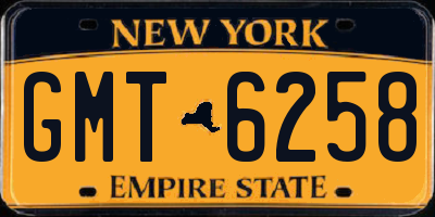 NY license plate GMT6258