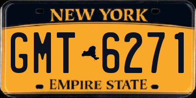 NY license plate GMT6271