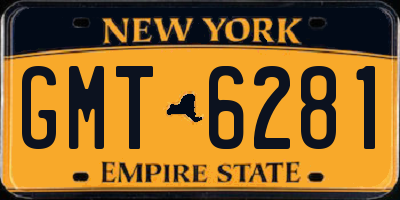 NY license plate GMT6281