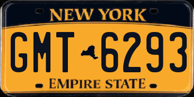 NY license plate GMT6293