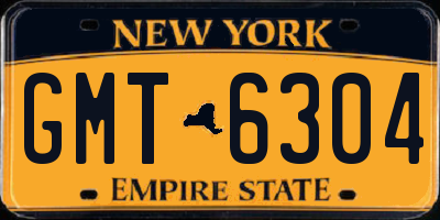 NY license plate GMT6304