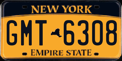 NY license plate GMT6308