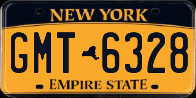 NY license plate GMT6328