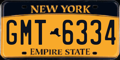 NY license plate GMT6334