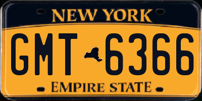 NY license plate GMT6366