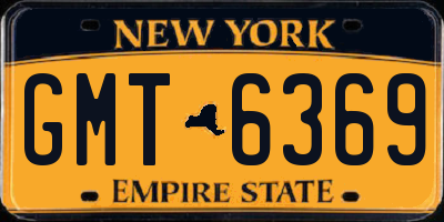 NY license plate GMT6369