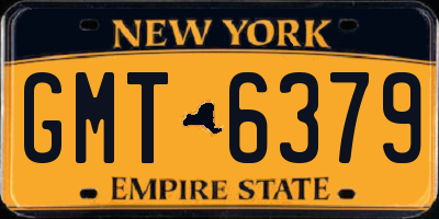 NY license plate GMT6379