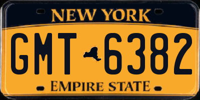 NY license plate GMT6382