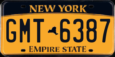 NY license plate GMT6387