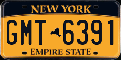 NY license plate GMT6391