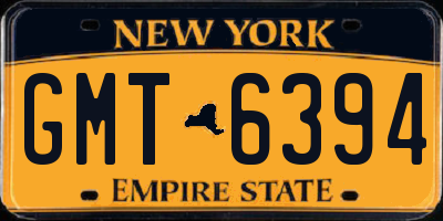 NY license plate GMT6394