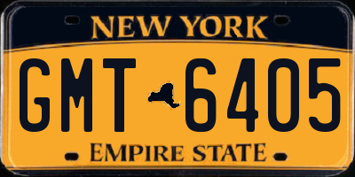 NY license plate GMT6405
