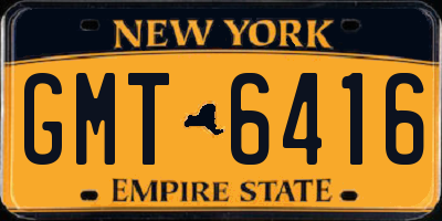 NY license plate GMT6416