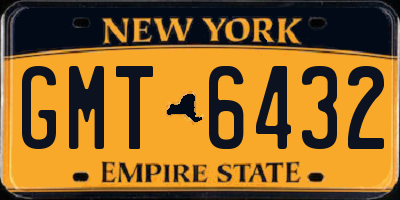 NY license plate GMT6432