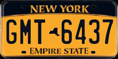 NY license plate GMT6437