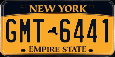 NY license plate GMT6441