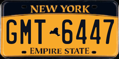 NY license plate GMT6447