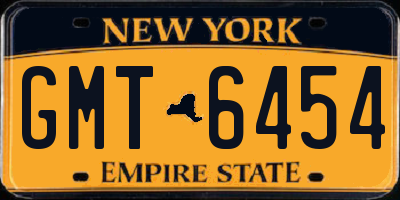 NY license plate GMT6454