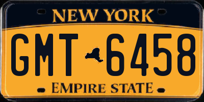 NY license plate GMT6458