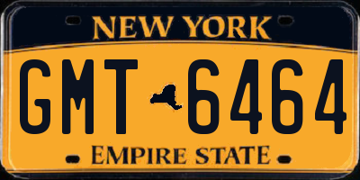 NY license plate GMT6464