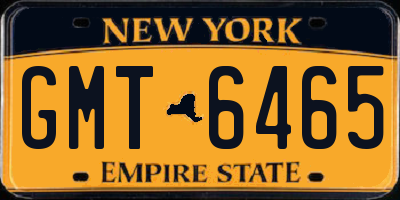 NY license plate GMT6465