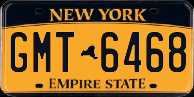 NY license plate GMT6468