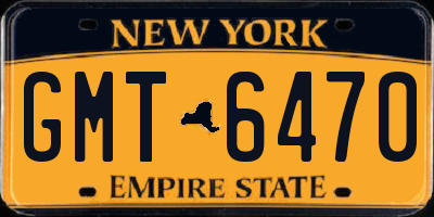 NY license plate GMT6470