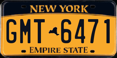 NY license plate GMT6471