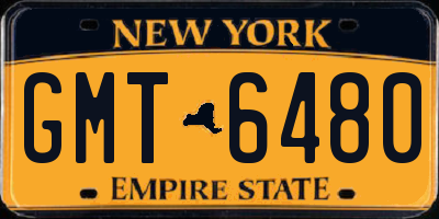 NY license plate GMT6480