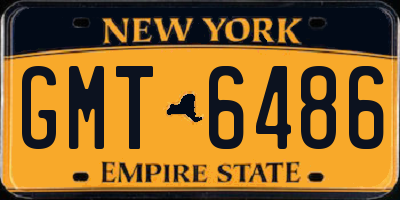 NY license plate GMT6486