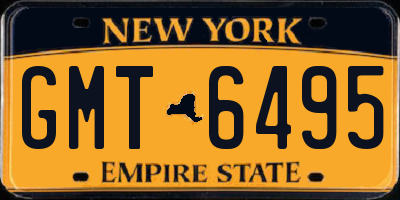 NY license plate GMT6495