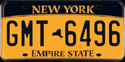 NY license plate GMT6496
