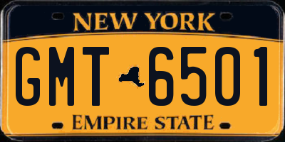 NY license plate GMT6501
