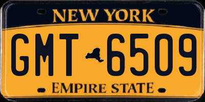 NY license plate GMT6509