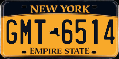 NY license plate GMT6514