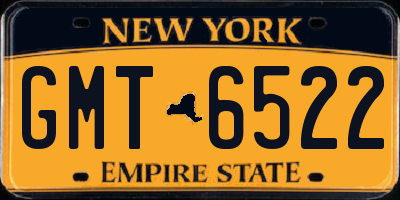 NY license plate GMT6522