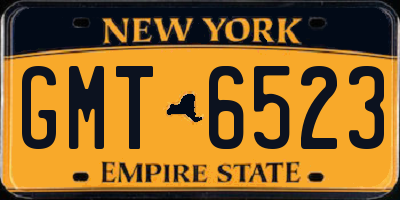 NY license plate GMT6523