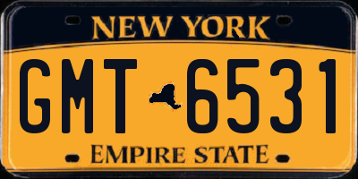 NY license plate GMT6531