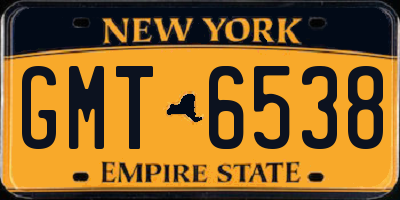 NY license plate GMT6538
