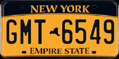 NY license plate GMT6549