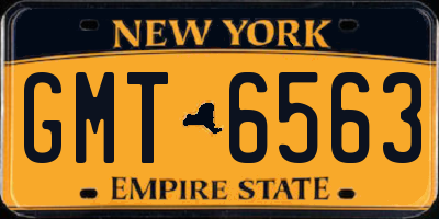 NY license plate GMT6563